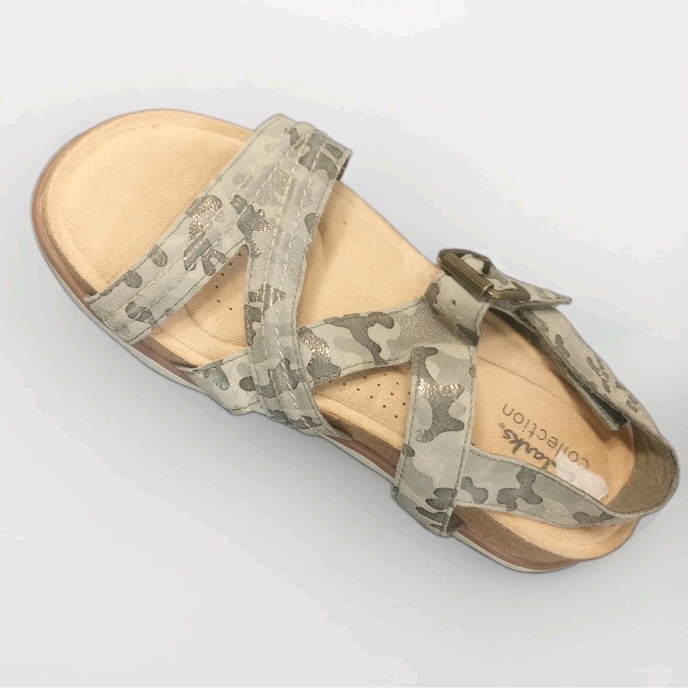 Clarks Brynn Step Women's Sandal Olive Camo Print Textile US Size 8 M 39 Gorpe